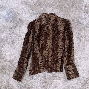 INC Snake print satin blouse
